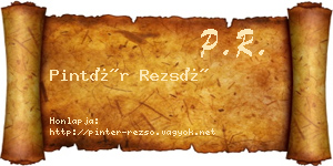 Pintér Rezső névjegykártya